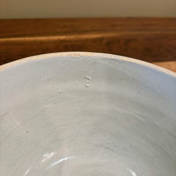 Antique Cream Salt Glazed Picket Fence Sawtooth Stoneware Mixing Bowl 8.5" USA - Picture 4 of 7